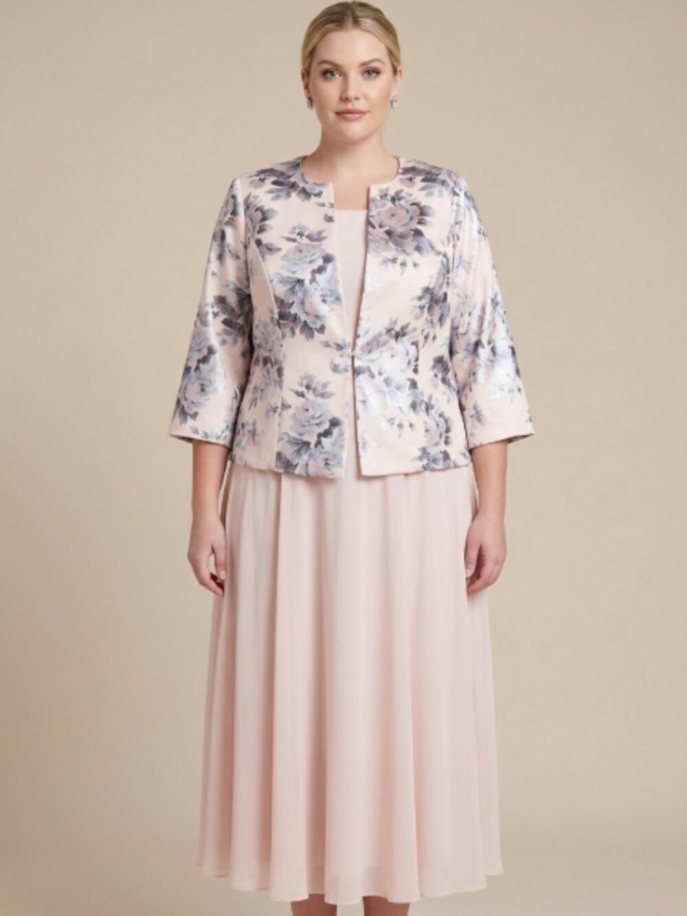 Jessica Howard Plus Size Floral Jacket Dress Set 2-Piece 18W 22W NWT